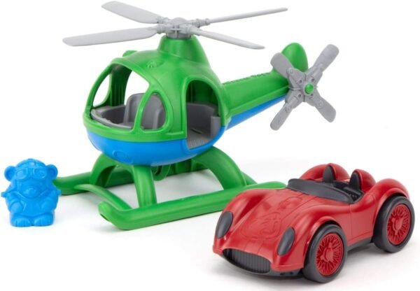 Green Toys Helicopter & Race Car Red Set Kit Toy