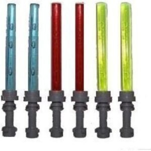 LEGO Lot of 6 Lightsaber for Small Minifigures 2 Red, 2 Blue,