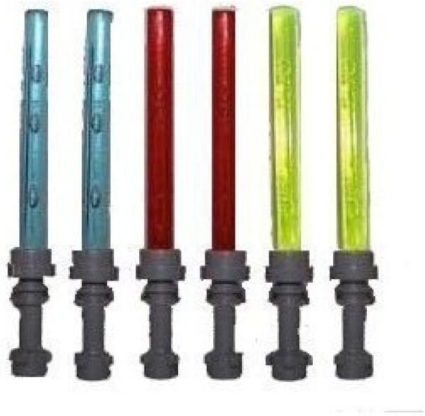 LEGO Lot of 6 Lightsaber for Small Minifigures 2 Red, 2 Blue,