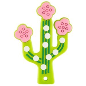 Baby Teething Toys, Cactus Teething Relief, Soft Silicone Teether Toy, Dishwasher-Safe for