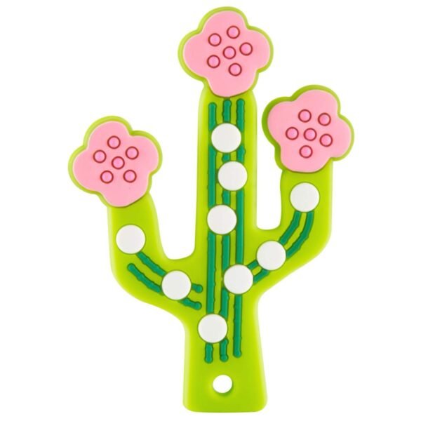 Baby Teething Toys, Cactus Teething Relief, Soft Silicone Teether Toy, Dishwasher-Safe for