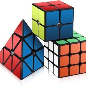 Speed Cube Set, Roxenda Magic Cube Set of 2x2x2 3x3x3 Pyramid Smooth