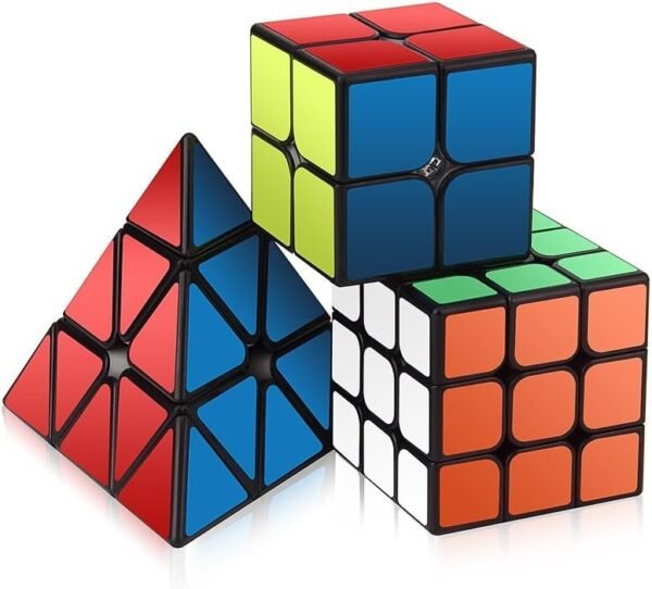 Speed Cube Set, Roxenda Magic Cube Set of 2x2x2 3x3x3 Pyramid Smooth