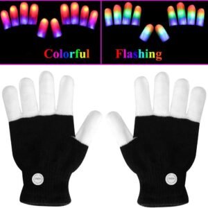 eboozone LED Gloves, Finger Lights Toys with Lights Rave Gloves for Party,