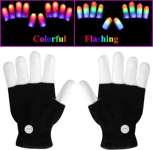 eboozone LED Gloves, Finger Lights Toys with Lights Rave Gloves for Party,
