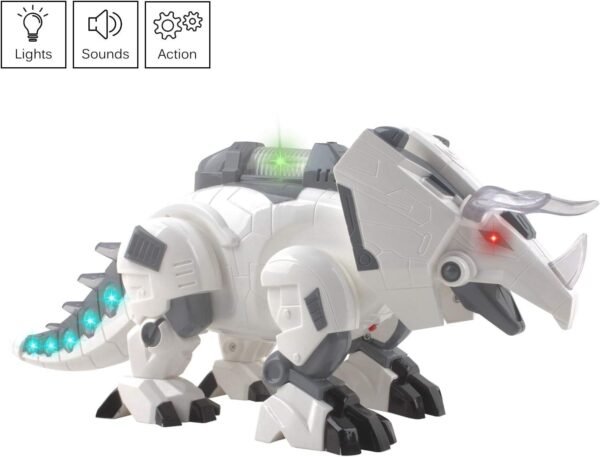 Vokodo Triceratops Robot Walking Dinosaur With Lights And Sounds Interactive Play Kids