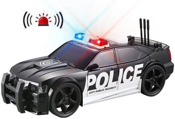 YEAM Police Car Toy Plastic Pursuit Rescue Vehicle with Sirnes Sound and