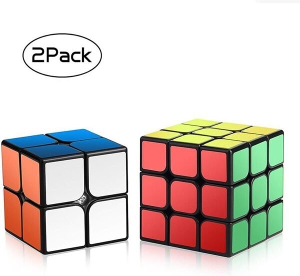 ROXENDA Speed Cube Set, Magic Cube Set of 2x2x2 3x3x3 Cube Smooth