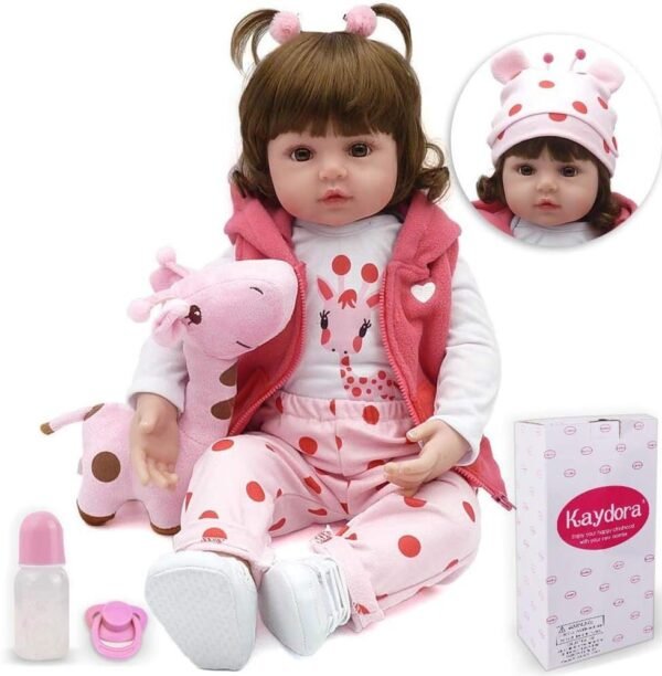 Kaydora Reborn Baby Doll Girl, 16 inch Soft Weighted Body, Cute Lifelike