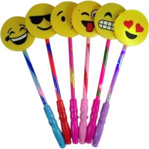 PlayO Emoji Light Up Wand - 14 Emoticon Flashing Light up Wand