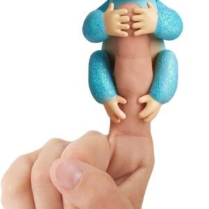 Fingerlings Glitter Monkey - Amelia Turquoise Blue Glitter - Interactive Baby Pet