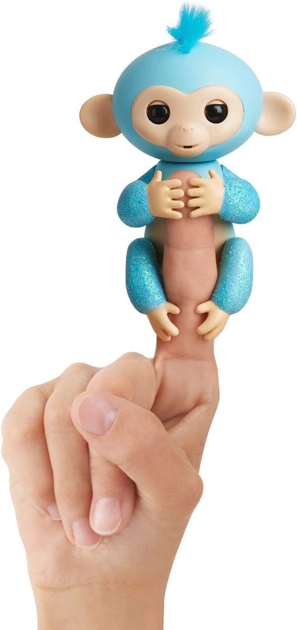 Fingerlings Glitter Monkey - Amelia Turquoise Blue Glitter - Interactive Baby Pet