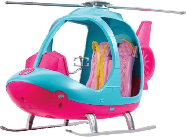 Barbie Dreamhouse Adventures Helicopter, Pink and Blue with Spinning Rotor, for 3