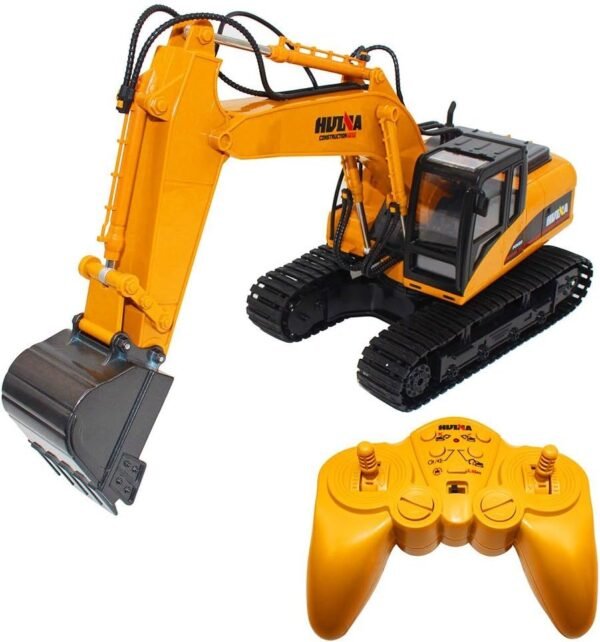 HuiNa Zlimio Full Functional Remote Control Excavator RC Simulation Bulldozer, Yellow DIE-CAST