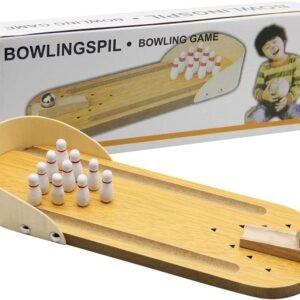 MorTime Mini Bowling Game, Mini Wooden Desktop Bowling Game Mini Tabletop Bowling