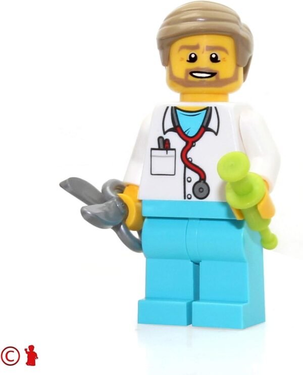 LEGO City Hospital Minifigure - Doctor with Printed Stethoscope, Syringe and Scissors