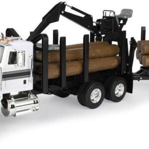 ERTL Big Farm Logging Truck with Pup Trailer & Logs