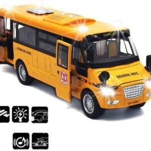 CORPER TOYS School Bus Toy Die Cast Vehicles Yellow Large Alloy Pull