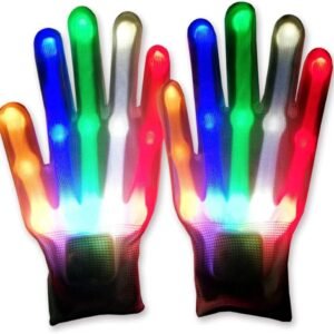 Light Up Gloves, LED Gloves with 5 Colors 6 Modes for Dance,