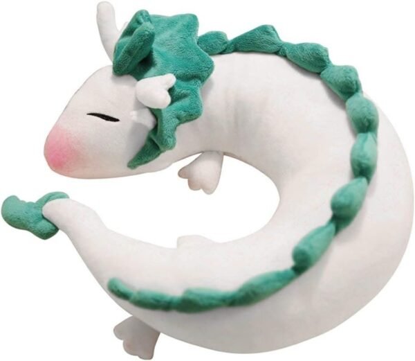 YOUDirect Anime Cute White Dragon Neck Pillow U-shaped Travel Pillow- Doll Plush