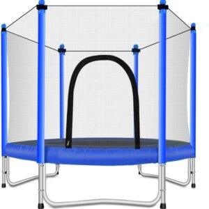 Fashionsport OUTFITTERS Trampoline with Safety Enclosure -Indoor or Outdoor Trampoline for Kids-Blue-5FT