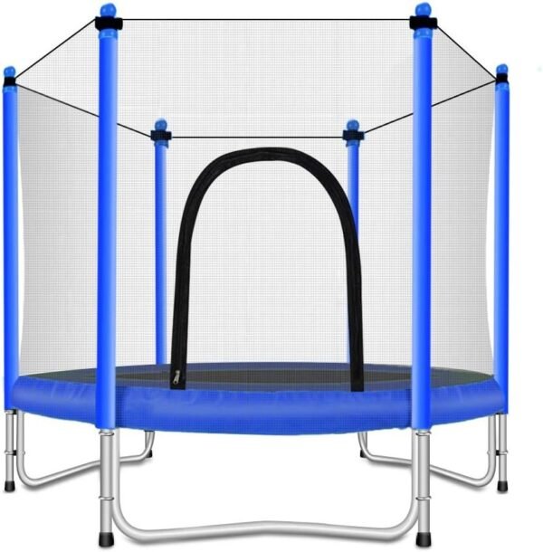 Fashionsport OUTFITTERS Trampoline with Safety Enclosure -Indoor or Outdoor Trampoline for Kids-Blue-5FT