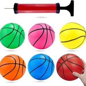 Shindel 6 inches Mini Toy Basketball, 6PCS Basketball for Toddlers, Colorful Kids