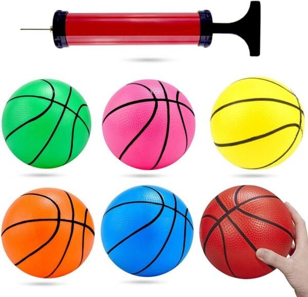 Shindel 6 inches Mini Toy Basketball, 6PCS Basketball for Toddlers, Colorful Kids