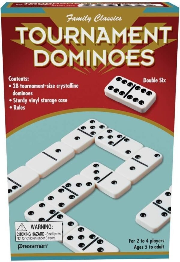 Family Classics Tournament Dominoes - Double Six Crystalline Tiles Kit