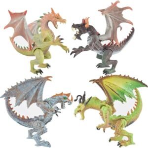 Rich Boxer 4 Pcs Premium Dragon Model, Realistic Looking Dragon Figure, 4.7-5.1