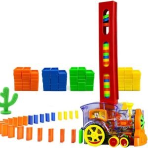 80 Pcs Domino Train Blocks Rally Electric Toy Set, Train Model with