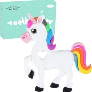 Baby Teething Toy, Bestwin Bendable & Freezer Friendly Unicorn Teethers, Soft Silicone,