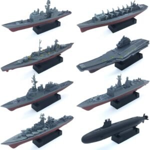 8 Sets 3D-Puzzle Model Battleship Aircraft Carrier Toy Submarine, Plastic Model Warships