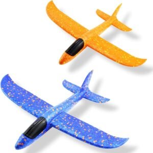 Weoxpr 2 Pack 35cm Soft Foam Airplane, Manual Throwing Inertial Plane Model