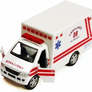 Rescue Team Ambulance, White - Kinsmart 5259D - 5 Diecast Model Toy