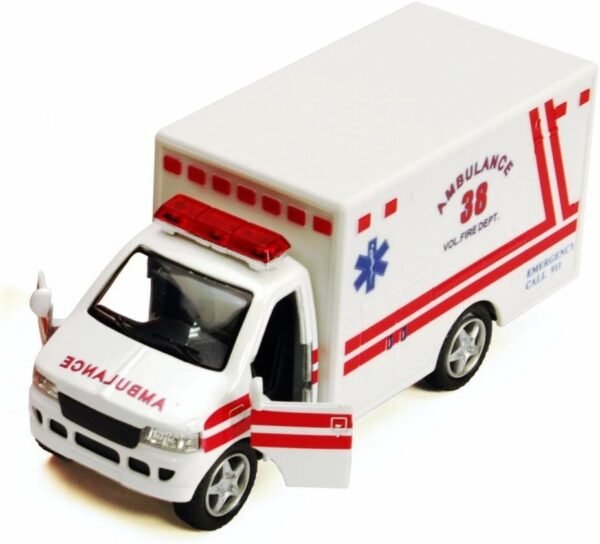 Rescue Team Ambulance, White - Kinsmart 5259D - 5 Diecast Model Toy