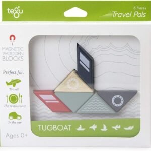 6 Piece Tegu Travel Pal Magnetic Wooden Block Set, Tugboat