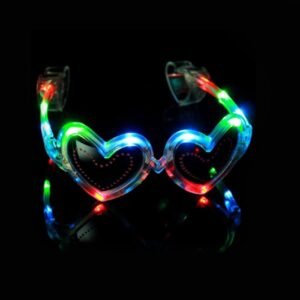 Light Up LED Flashing Hearts Novelty Glasses Kit Toy Fun