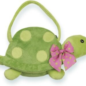 Bearington Pokey Carrysome, Girls Plush Turtle Stuffed Animal Purse, Handbag 7 inches