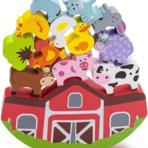 Imagination Generation Wooden Wonders Balancing Block Barnyard Playset 13 Pieces
