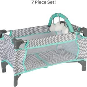 Adora Baby Doll Crib Zig Zag Deluxe Pack N Play, Fits Dolls