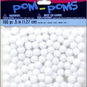 Darice Pom Poms 1/2 100/Pkg White Kit Toy Fun Kids