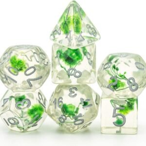 Green Flowers Dice Sets Polyhedral DND Dice for Dungeons and Dragons Role-Playing