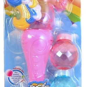 Unicorn Bubble Wand with LED Light Up Electric Glow, 13 Inch Pink