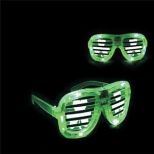 1 Pair LED St. Patricks Day Shamrock Shaped Glasses Green Light Up