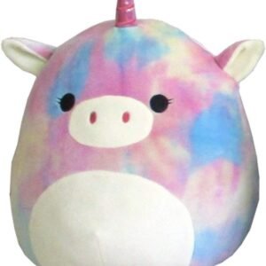 Squishmallow Kellytoy 8 Esmeralda The Rainbow Tie-Dye Unicorn- Super Soft Plush Toy