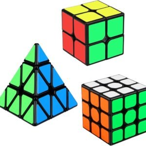 Speed Cube Set, Aitbay Cube Bundle 2x2 3x3 Pyramid Magic Puzzle Cube