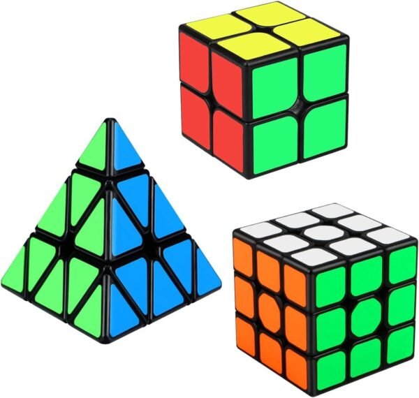 Speed Cube Set, Aitbay Cube Bundle 2x2 3x3 Pyramid Magic Puzzle Cube