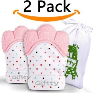 Baby Teething Mittens Self-Soothing Pain Relief Mitt, Stimulating Teether Toy, Prevent Scratches