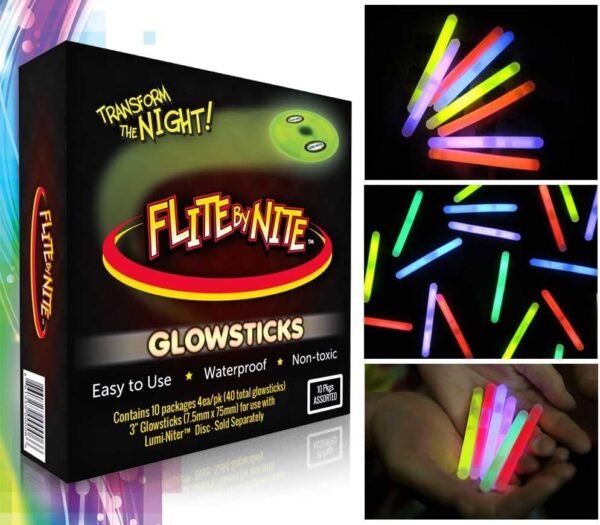 Flite by Nite Glow Stick Refills, Assorted Colors Kit Toy